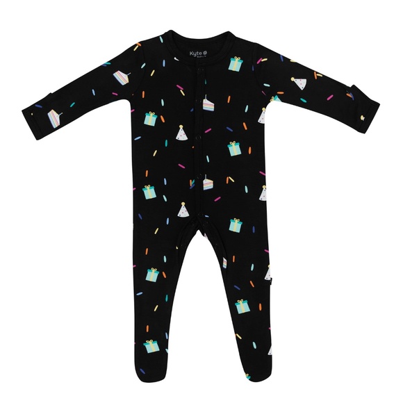 Kyte BABY Black Footie with Colorful Confetti - Picture 2 of 3